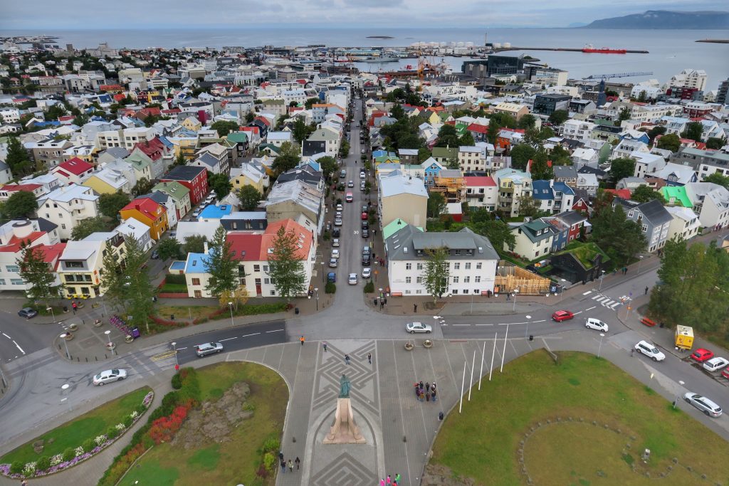 Reykjavik vista da igreja Hallgrimskirkja.